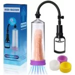 Bomba de vacío para pene transparente con válvula de seguridad