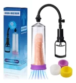 Bomba de vacío para pene transparente con válvula de seguridad