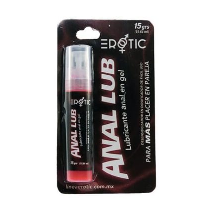 Tubo de gel desensibilizante anal marca Erotic de 15 gramos vista frontal.