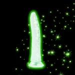 Dildo realista neón glow que brilla en la oscuridad con textura anatómica y ventosa para placer íntimo