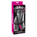 dillio strap on 6" Rosa con tirantes ajustables