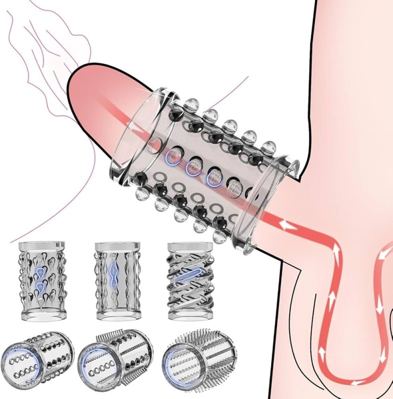 Funda para pene con textura para mayor grosor