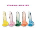 Consolador tipo gelatina flexible de colores