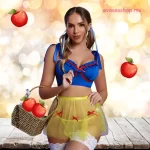 Disfraz erótico de Blanca Nieves con corsé y falda corta