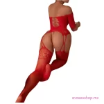 lENCERIA SENSUAL COLOR rOJO ENTERIZO CON ABERTURA TRASERA