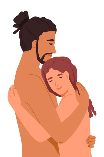 Pareja conectando emocionalmente sin complejos.