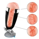 Base de ventosa con palanca de bloqueo para fijación en superficies.